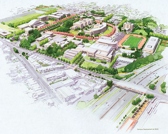 Conceptual rendering of City Colledge of San Francisco (CCSF Ocean Avenue Campus Master Plan, 2004)
